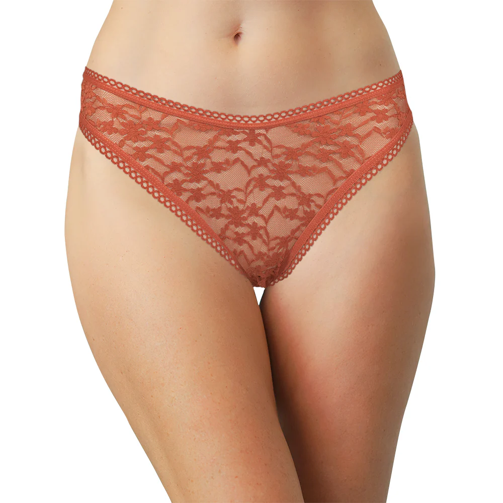 High Leg Daisy Lace Thong with Picot Trim - Image 6