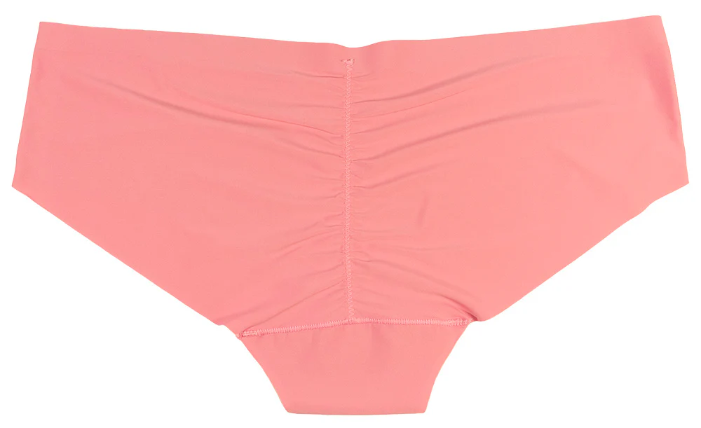 Pretty Pink Ruched Back Invisible Laser Cut Hipster - Image 3