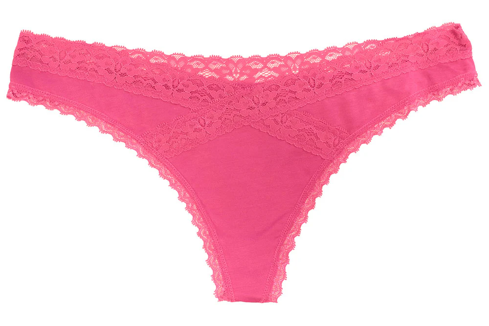 V-Front Modal Thong with Lace 3 Pack - Image 10